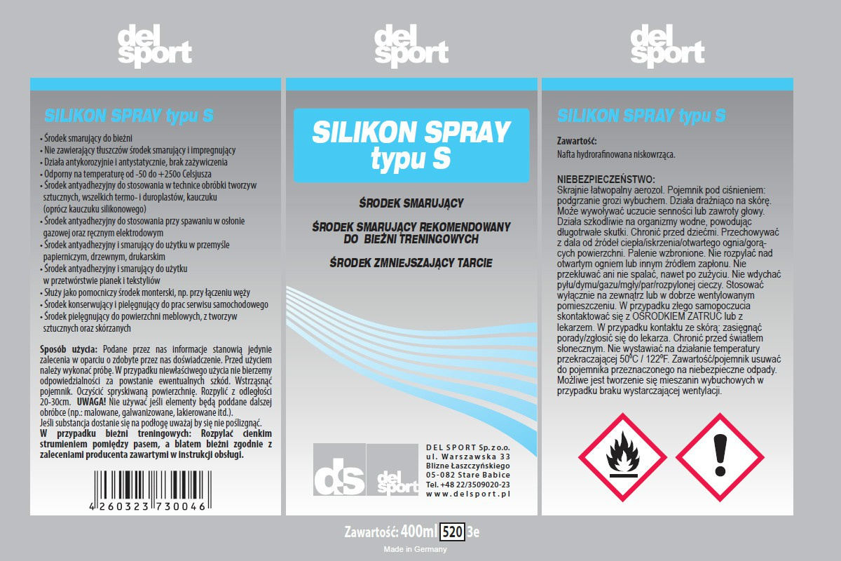SMAR SPRAY SILIKON DO BIEŻNI TYP S NIEB. /DELSPORT SMAR SPRAY SILIKON DO BIEŻNI TYP S NIEB. /DELSPORT