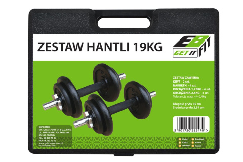 HANTLE REGULOWANE W WALIZCE S585470 2X9,5KG /EB FIT