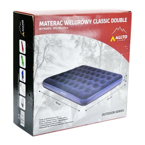 MATERAC WELUROWY CLASSIC DOUBLE 191X135X23CM /ALLTO MATERAC WELUROWY CLASSIC DOUBLE 191X135X23CM /ALLTO