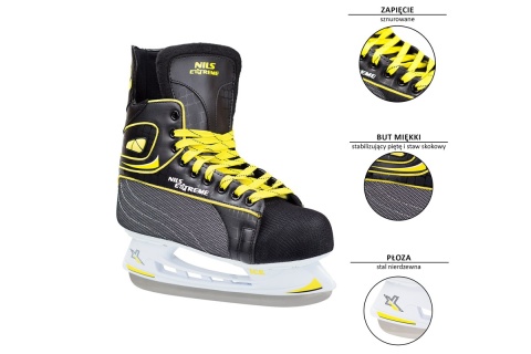 ŁYŻWY HOKEJOWE NH8556 S ROZM. 45 CZARN-ŻÓŁT. /NILS