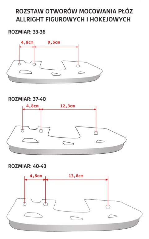 PŁOZA ŁYŻWY FIGUROWEJ X2 ROZM. L 40-43 /ALLRIGHT PŁOZA ŁYŻWY FIGUROWEJ X2 ROZM. L 40-43 /ALLRIGHT