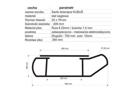 SANKI METALOWE DLA DZIECI SOSNA SZ01003 /ALLTO SANKI METALOWE DLA DZIECI SOSNA SZ01003 /ALLTO