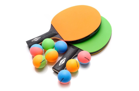 PALETKI DO PING PONGA Z PIŁECZKAMI RAINBOW /METEOR