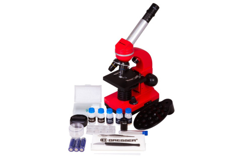MIKROSKOP JUNIOR BIOLUX SEL 40-1600X CZERW. /BRESSER