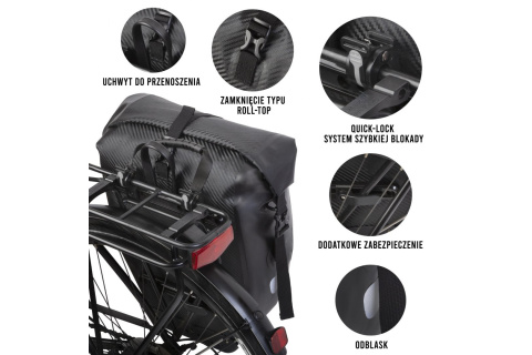 TORBA SAKWA ROWEROWA WODOODPORNA 28L /DUTCH MOUNTAINS