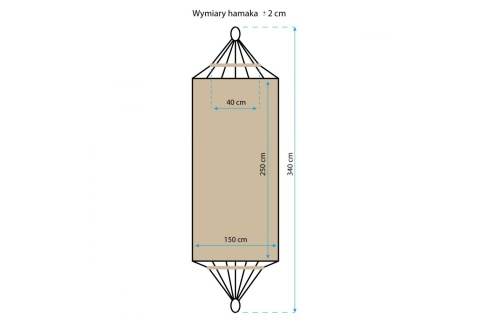 HAMAK OGRODOWY LUXE 2-OS 250X150CM /ROYOKAMP