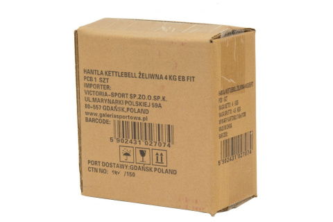 HANTLA KETTLEBELL WINYLOWA EBWI 4KG /EB FIT HANTLA KETTLEBELL WINYLOWA EBWI 4KG /EB FIT