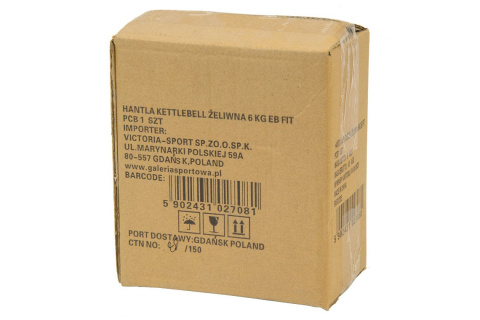 HANTLA KETTLEBELL WINYLOWA EBWI 6KG /EB FIT HANTLA KETTLEBELL WINYLOWA EBWI 6KG /EB FIT