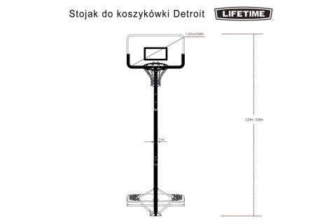STOJAK DO KOSZYKÓWKI DETROIT 44" /LIFETIME STOJAK DO KOSZYKÓWKI DETROIT 44" /LIFETIME