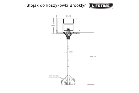 STOJAK DO KOSZYKÓWKI BROOKLYN 50" /LIFETIME STOJAK DO KOSZYKÓWKI BROOKLYN 50" /LIFETIME
