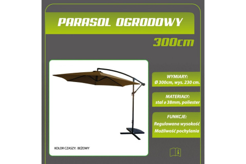 PARASOL OGRODOWY S1031682 300CM /SASKA GARDEN PARASOL OGRODOWY S1031682 300CM /SASKA GARDEN