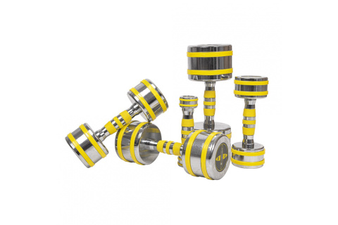 HANTLE ZE STOJAKIEM YELLSTEEL 84KG /INSPORTLINE