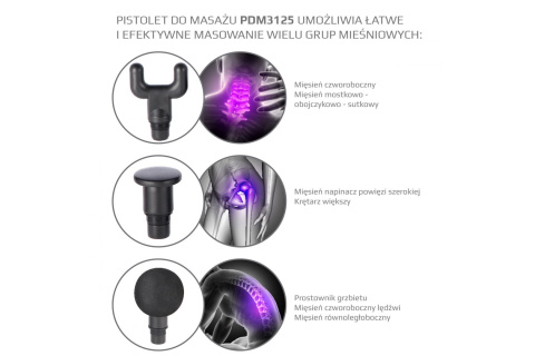 PISTOLET DO MASAŻU PDM3125H-BLK /HMS PISTOLET DO MASAŻU PDM3125H-BLK /HMS