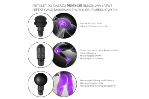 PISTOLET DO MASAŻU PDM3125H-BLK /HMS PISTOLET DO MASAŻU PDM3125H-BLK /HMS