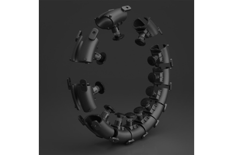 HULA HOP Z WYPUSTKAMI I OBCIĄŻNIKIEM HHW01-BLK 45CM /HMS