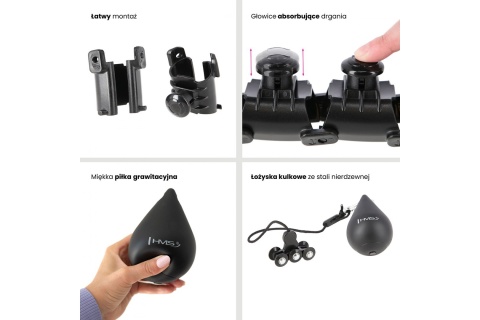 HULA HOP Z WYPUSTKAMI I OBCIĄŻNIKIEM HHW01-BLK 45CM /HMS