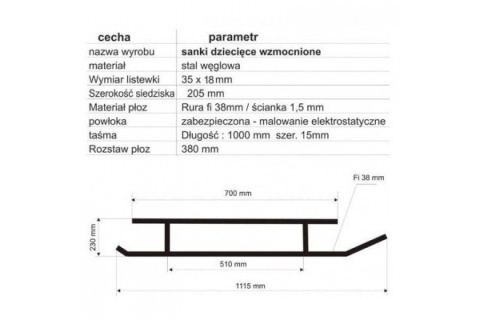 SANKI METALOWE DLA DZIECI BUK SZ01031 /ALLTO SANKI METALOWE DLA DZIECI BUK SZ01031 /ALLTO