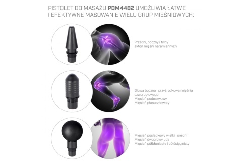 PISTOLET DO MASAŻU PDM4482G BLK /HMS PISTOLET DO MASAŻU PDM4482G BLK /HMS