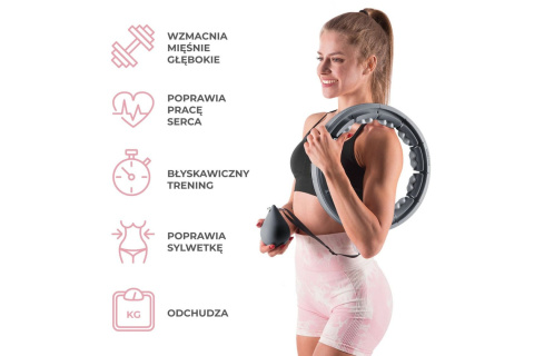 HULA HOP Z WYPUSTKAMI I OBCIĄŻNIKIEM HHW06 /HMS