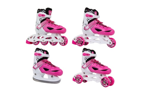 ŁYŻWOROLKI 4W1 30-33 RÓŻOWE /ENERO