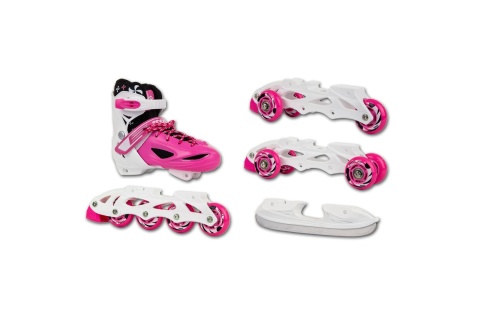 ŁYŻWOROLKI 4W1 30-33 RÓŻOWE /ENERO