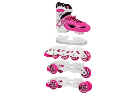 ŁYŻWOROLKI 4W1 30-33 RÓŻOWE /ENERO