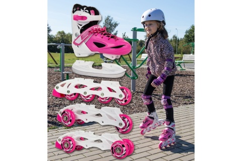 ŁYŻWOROLKI 4W1 30-33 RÓŻOWE /ENERO