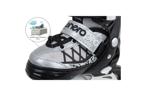 ŁYŻWOROLKI 4W1 LED 30-33 SZARE /ENERO PRO