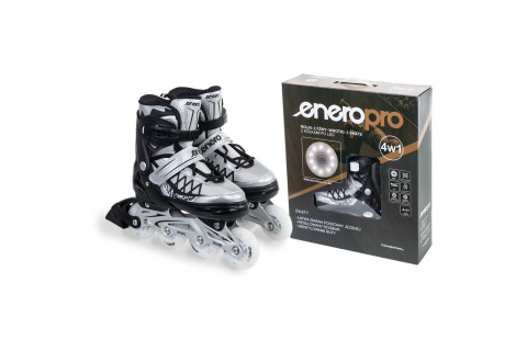 ŁYŻWOROLKI 4W1 LED 30-33 SZARE /ENERO PRO