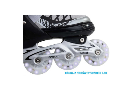 ŁYŻWOROLKI 4W1 LED 34-37 SZARE /ENERO PRO ŁYŻWOROLKI 4W1 LED 34-37 SZARE /ENERO PRO