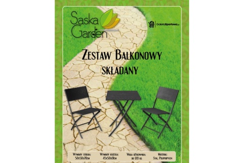 ZESTAW MEBLI OGRODOWYCH 58X58X70CM /SASKA GARDEN ZESTAW MEBLI OGRODOWYCH 58X58X70CM /SASKA GARDEN