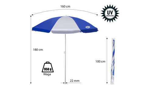 PARASOL PLAŻOWY NC7813 180CM /NILS CAMP PARASOL PLAŻOWY NC7813 180CM /NILS CAMP