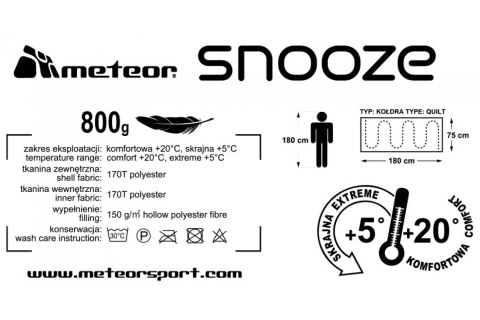 ŚPIWÓR SNOOZE OLIWKOWY /METEOR ŚPIWÓR SNOOZE OLIWKOWY /METEOR