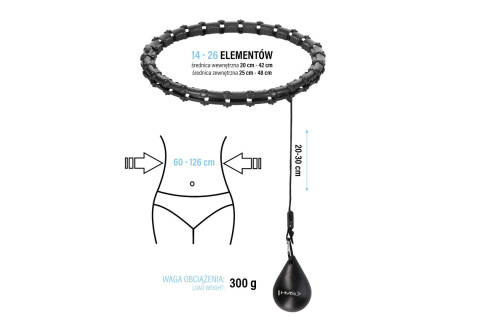HULA HOP Z WYPUSTKAMI I OBCIĄŻNIKIEM PLUS SIZE HHW11 /HMS