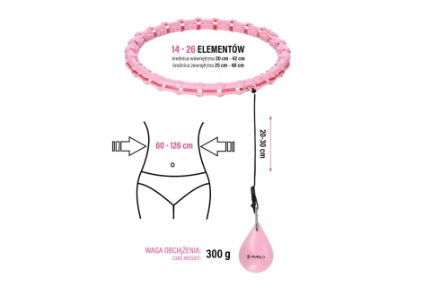 HULA HOP Z WYPUSTKAMI I OBCIĄŻNIKIEM PLUS SIZE HHW11 /HMS