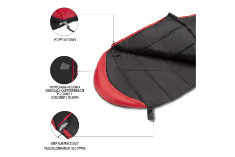 ŚPIWÓR CZARNO-CZERWONY NC2012 /NILS CAMP