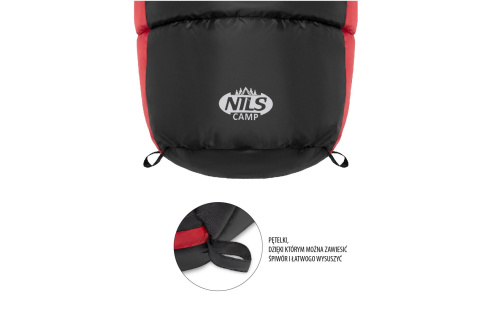 ŚPIWÓR CZARNO-CZERWONY NC2012 /NILS CAMP