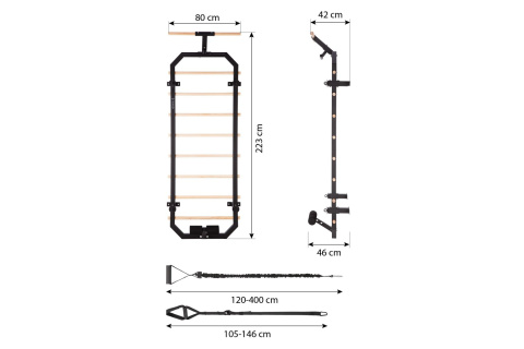DRABINKA GIMNASTYCZNA WIELOFUNKCYJNA DW2708 /HMS