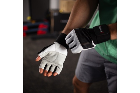 RĘKAWICZKI NA SIŁOWNIĘ RST04 WHITE-BLACK ROZM. XXL /HMS