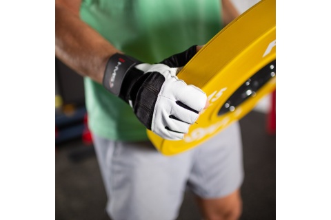 RĘKAWICZKI NA SIŁOWNIĘ RST04 WHITE-BLACK ROZM. XXL /HMS