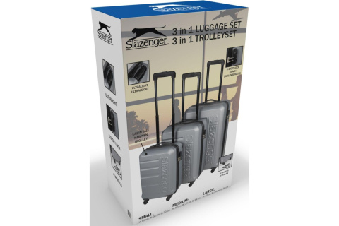 ZESTAW 3 WALIZEK 18, 22, 26 CALE SREBERNY /SLAZENGER