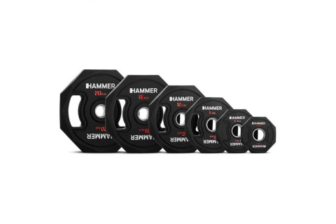 OBCIĄŻENIE GUMOWANE OLIMPIJSKIE OCTAGON 50 MM 10 KG /HAMMER OBCIĄŻENIE GUMOWANE OLIMPIJSKIE OCTAGON 50 MM 10 KG /HAMMER