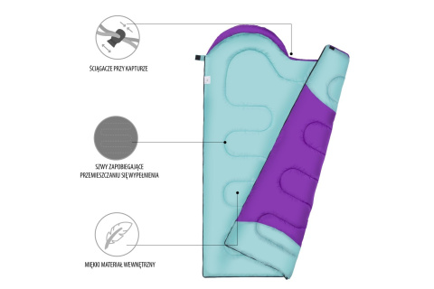 ŚPIWÓR FIOLETOWO-TUKUSOWY NC2008 ROZM. M /NILS CAMP ŚPIWÓR FIOLETOWO-TUKUSOWY NC2008 ROZM. M /NILS CAMP