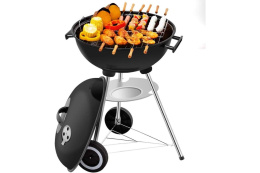 GRILL OGRODOWY KULISTY REX STALOWY ŚR 46CM Z TACĄ NA POPIÓŁ /BBQ LINE