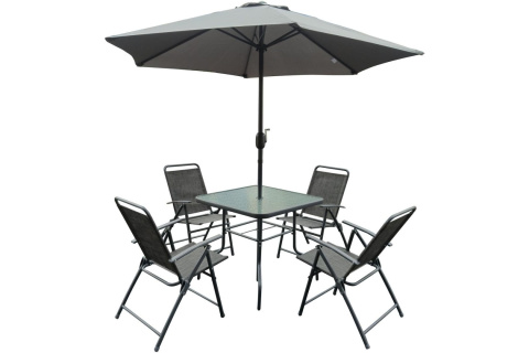 ZESTAW MEBLI OGRODOWYCH SYDNEY STÓŁ 4 KRZESŁA I PARASOL /SASKA GARDEN ZESTAW MEBLI OGRODOWYCH SYDNEY STÓŁ 4 KRZESŁA I PARASOL /SASKA GARDEN