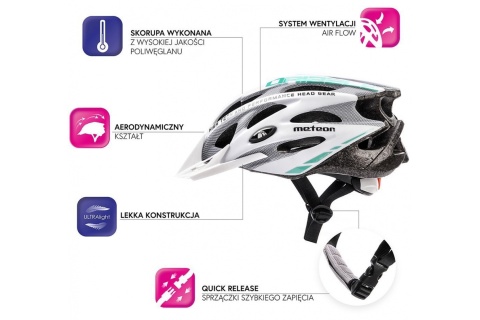 KASK ROWEROWY MV29 DRIZZLE L 58-61 CM BIAŁY/RÓŻOWY UNIWERSALNY /METEOR