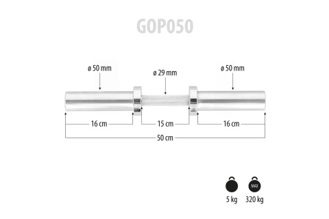 GRYF KRÓTKI OLIMPIJSKI 5KG 50CM +ZACISKI /HMS GRYF KRÓTKI OLIMPIJSKI 5KG 50CM +ZACISKI /HMS