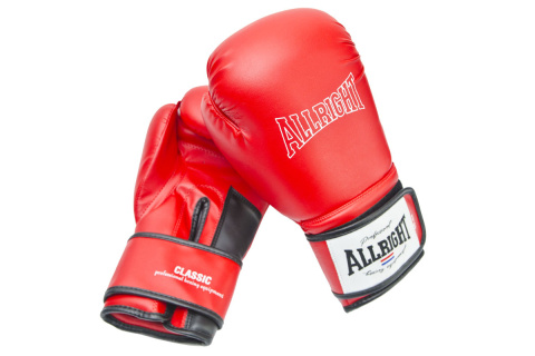 RĘKAWICE BOKSERSKIE CLASSIC 10OZ PU RD /ALLRIGHT RĘKAWICE BOKSERSKIE CLASSIC 10OZ PU RD /ALLRIGHT