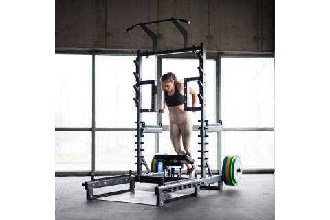 STOJAK MULTIFUNKCYJNY Z PLATFORMĄ DO PODNOSZENIA CIĘŻARÓW I HIP THRUST SMP01 /HMS STOJAK MULTIFUNKCYJNY Z PLATFORMĄ DO PODNOSZENIA CIĘŻARÓW I HIP THRUST SMP01 /HMS