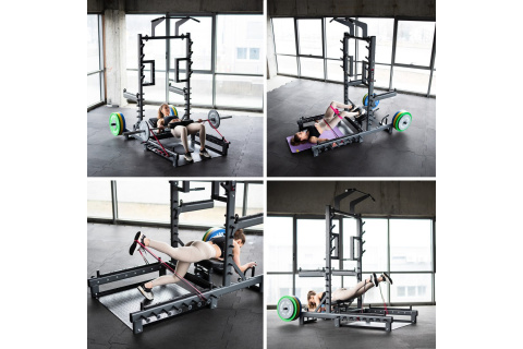 STOJAK MULTIFUNKCYJNY Z PLATFORMĄ DO PODNOSZENIA CIĘŻARÓW I HIP THRUST SMP01 /HMS STOJAK MULTIFUNKCYJNY Z PLATFORMĄ DO PODNOSZENIA CIĘŻARÓW I HIP THRUST SMP01 /HMS